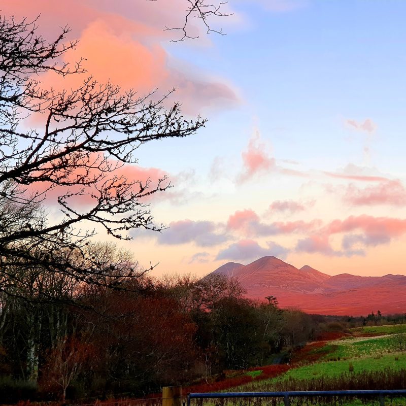 Sunset over the hills